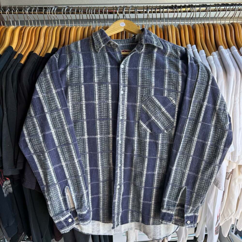Vintage Western Plaid Aztec Quilt Patchwork Button-Down Shirt